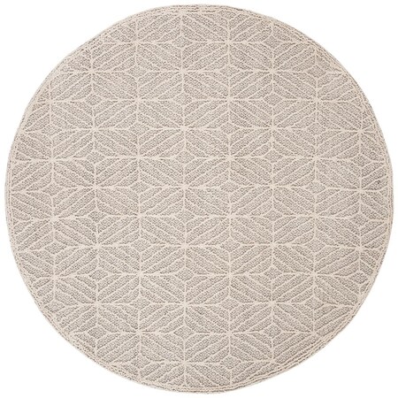Safavieh 6 x 6 ft. Trace Hand Tufted Round Area Rug; Ivory & Black TRC212A-6R